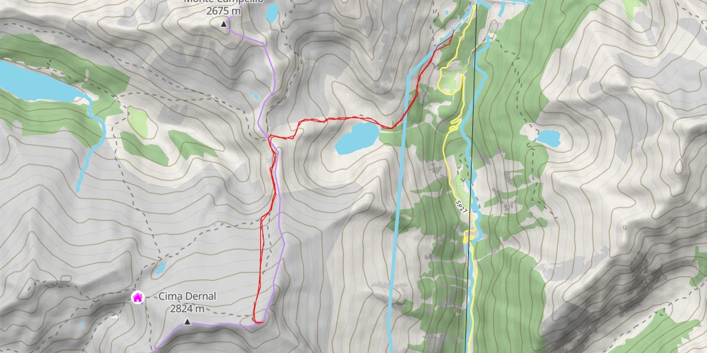 Carte de l'itinéraire :  Monte Re di Castello