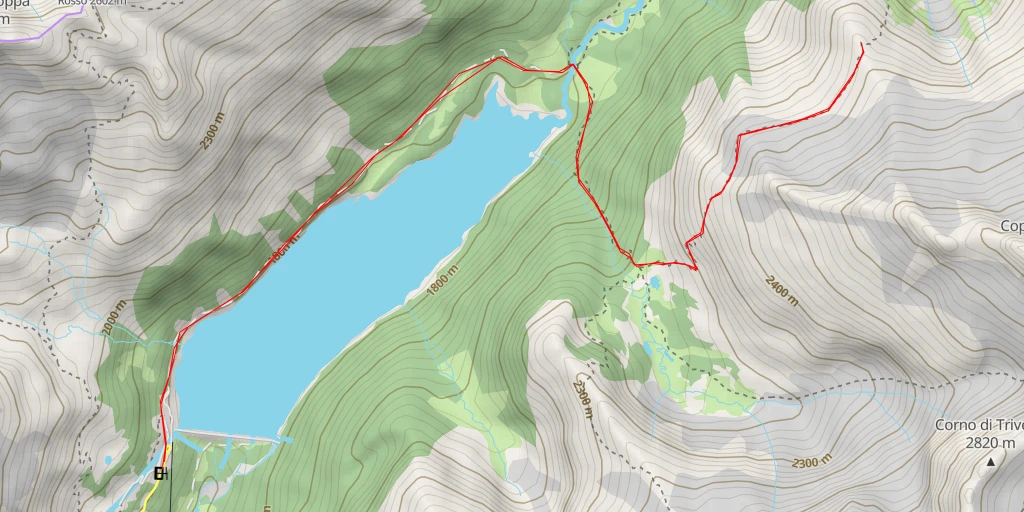 Map of the trail for Cresta Nord