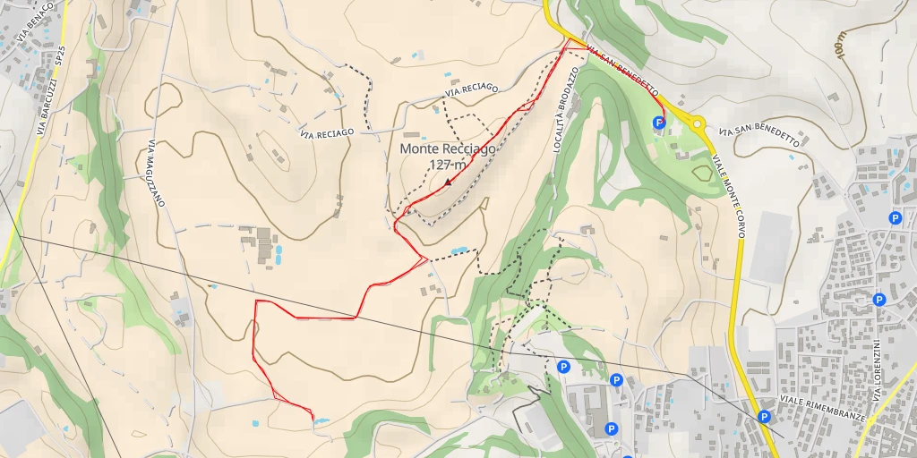 Carte de l'itinéraire :  Località Vallio di Sopra - Località Vallio di Sopra