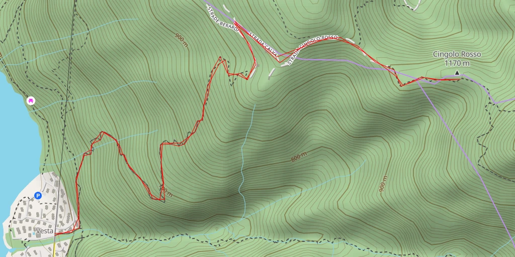 Map of the trail for Cingolo Rosso