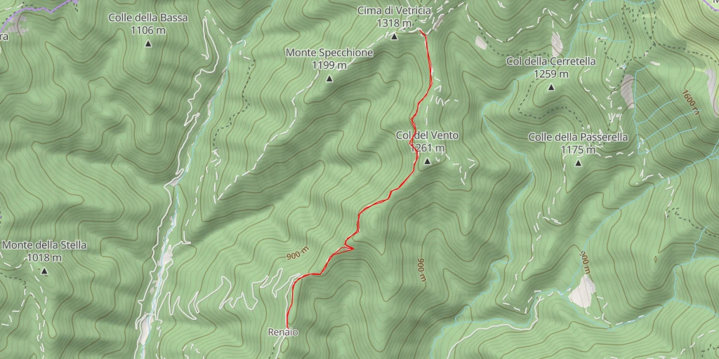 Map of the trail for Rifugio Giovanni Santi