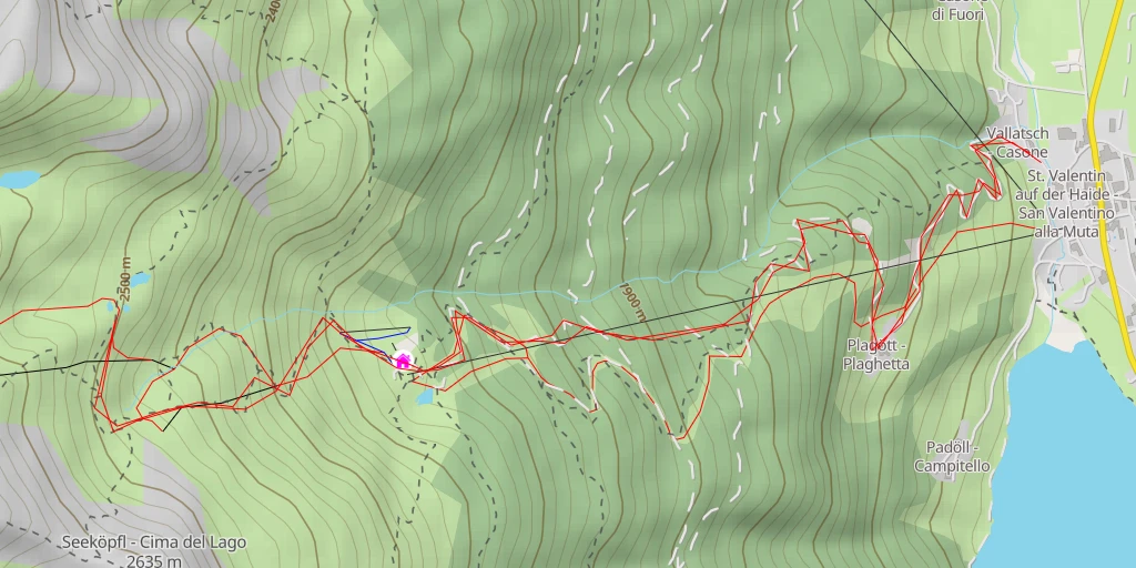 Carte de l'itinéraire :  Haider alm - Alpe della Muta - Graun - Curon Venosta