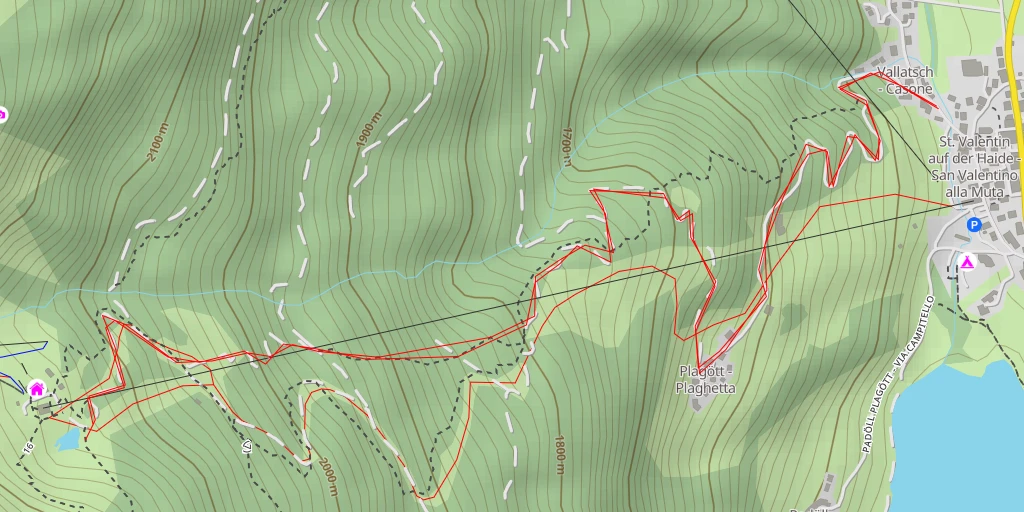 Map of the trail for Platt - Haideralm - Platt - Haideralm - Graun - Curon Venosta