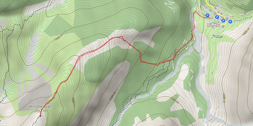 Map of the trail for Hirschleskopf