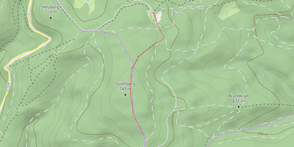 Map of the trail for AI - Aussichtspunkt südlicher Spießberg