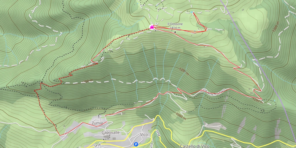 Map of the trail for Sentiero dei Lanzichenecci