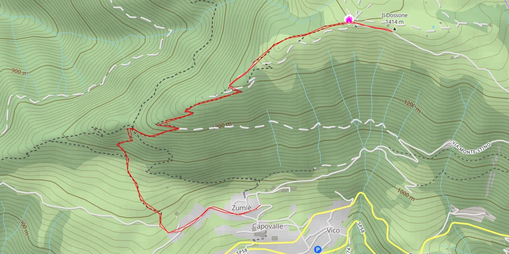 Carte de l'itinéraire :  Il Dossone