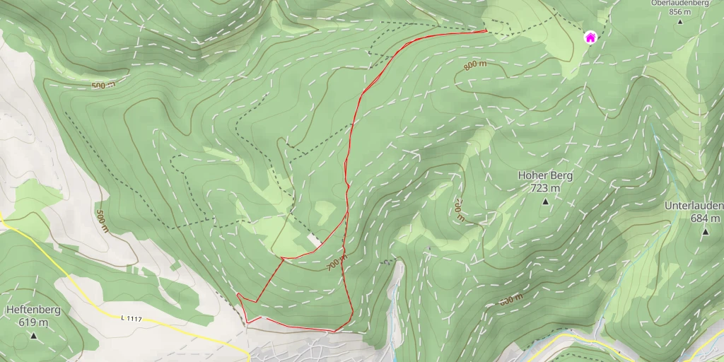 Map of the trail for AI - Jahnhütte