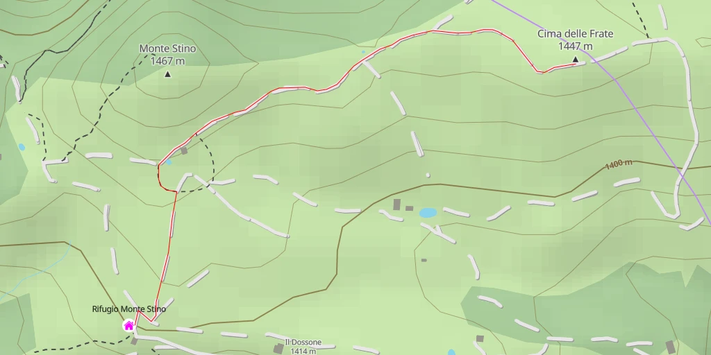 Map of the trail for Cima delle Frate