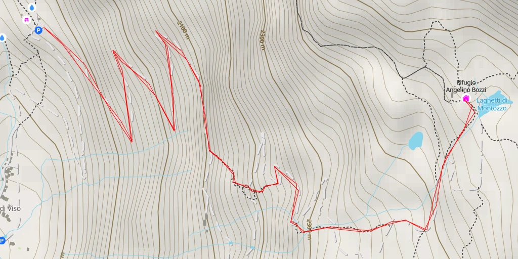 Carte de l'itinéraire :  Rifugio Angelino Bozzi