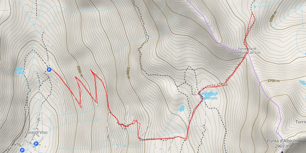 Map of the trail for Peio