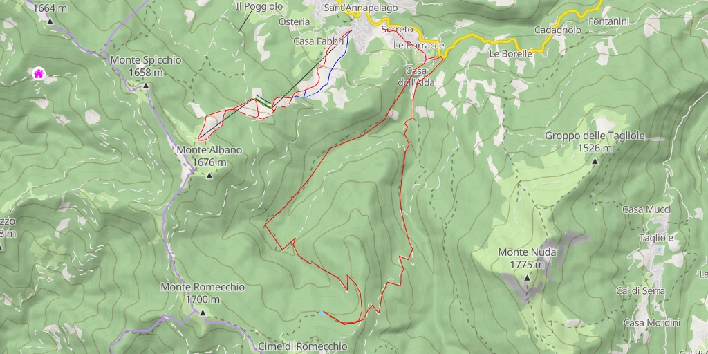 Carte de l'itinéraire :  Lago delle Crocette