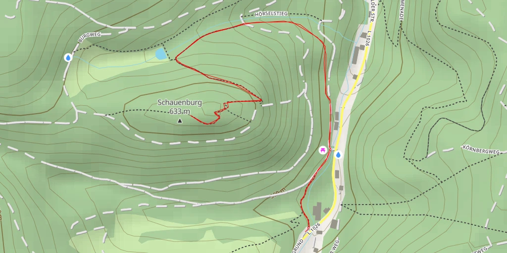 Map of the trail for AI - Schauenburg
