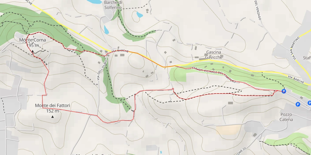 Carte de l'itinéraire :  Monte Corna