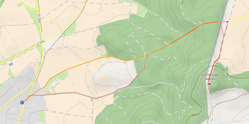 Map of the trail for AI - Spanshügel