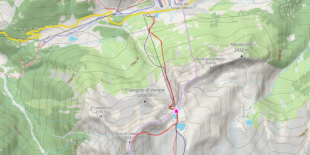 Carte de l'itinéraire :  Punta di Castellaccio