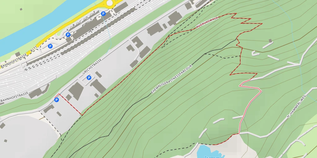 Map of the trail for Tramser Badeweiher