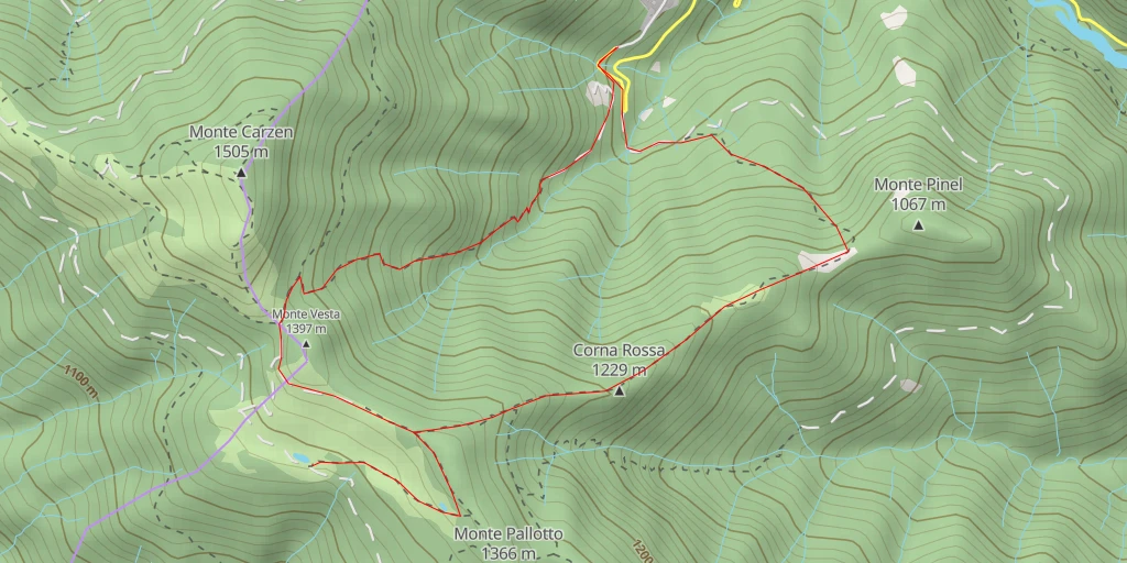 Carte de l'itinéraire :  Zona Wilderness - Sentiero del Loatino