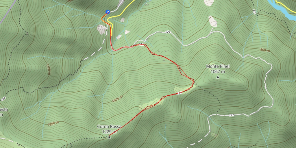 Map of the trail for Corna Rossa