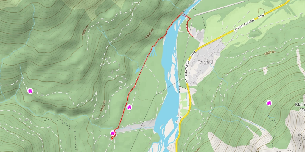 Map of the trail for Jagdthüttenalpe