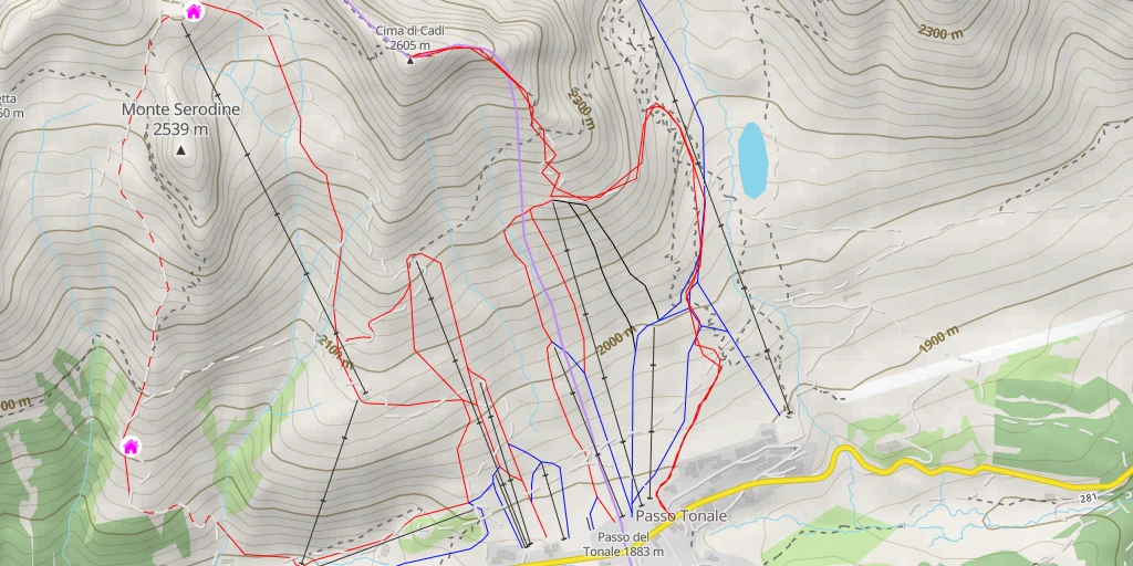 Map of the trail for Cima di Cadi