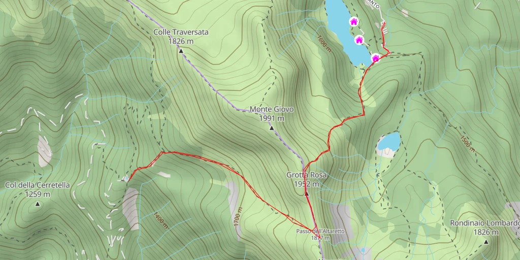 Map of the trail for Strada al Col Bacchionero