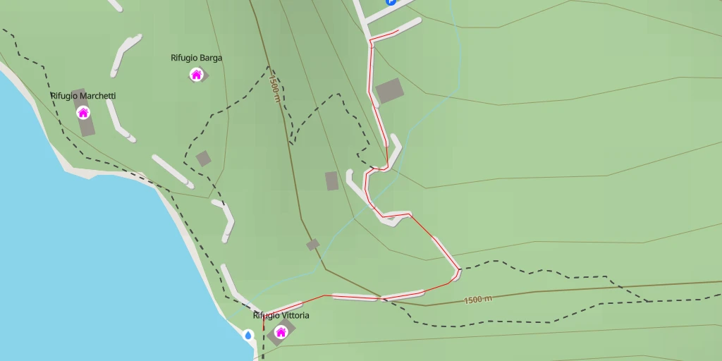 Map of the trail for Rifugio Vittoria