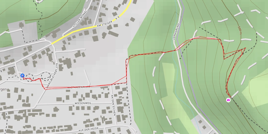 Map of the trail for AI - Blockhütte am Hainfelsen - Friedrichroda