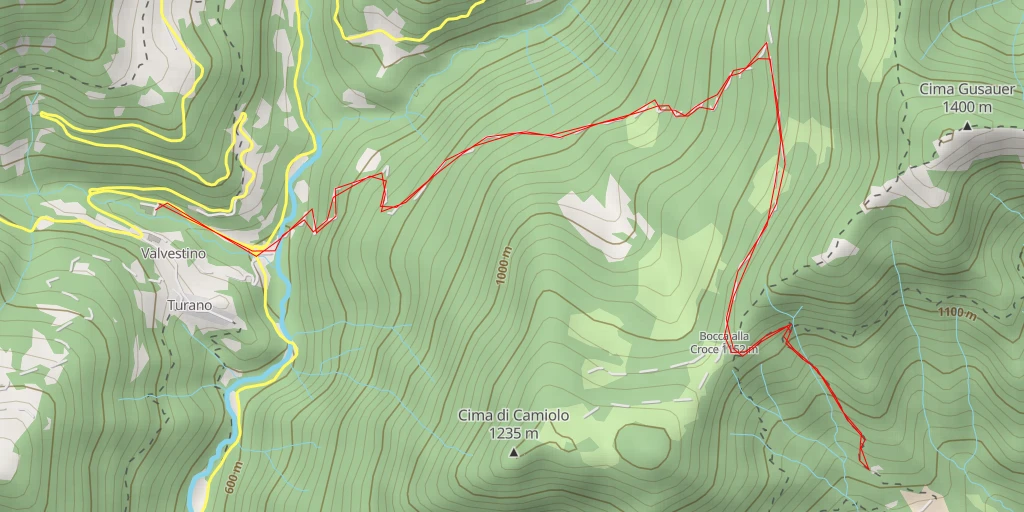 Carte de l'itinéraire :  Malga Pavarì - Cuel del Zanzanù