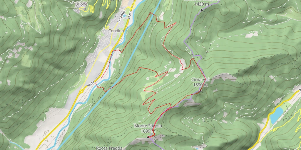 Carte de l'itinéraire :  Monte Stigolo