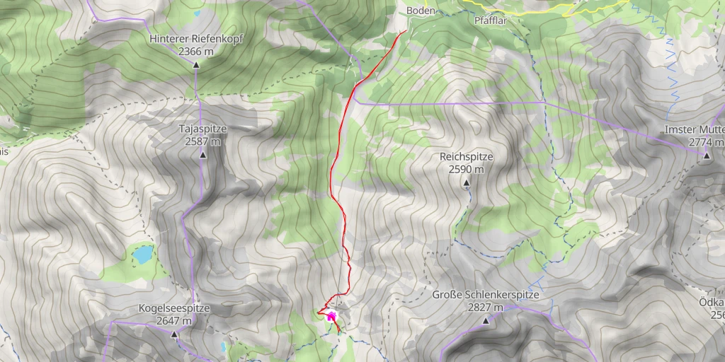 Map of the trail for Hanauer Hütte - Galtseitenjoch/Vordere Dremelscharte - Hanauer Hütte - Galtseitenjoch/Vordere Dremelscharte