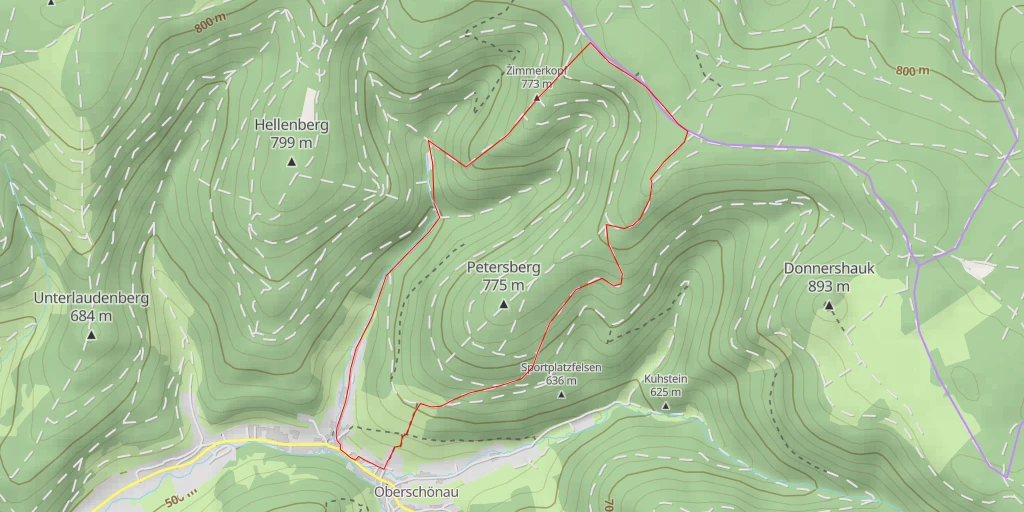 Map of the trail for AI - Hoher Schorn - Tambach-Dietharz