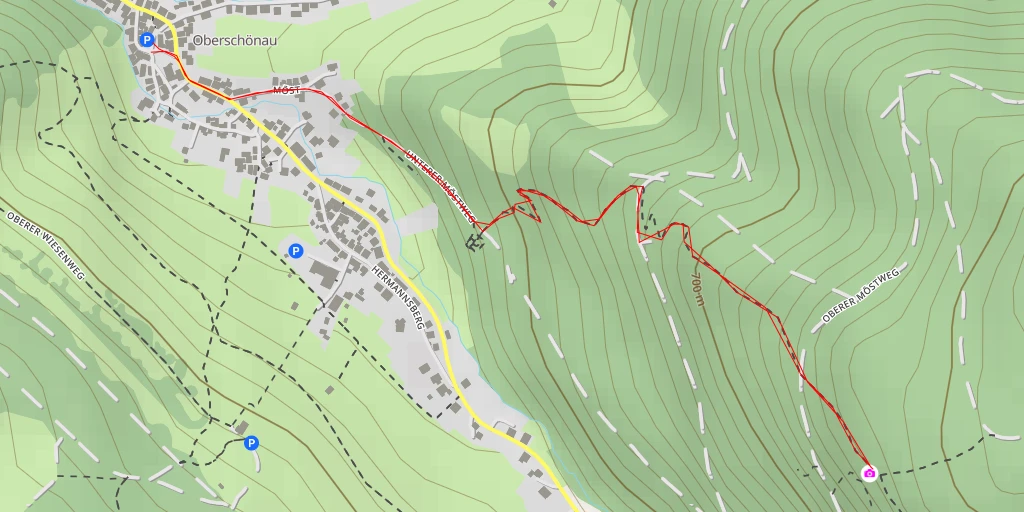 Map of the trail for AI - 12 Apostelfelsen