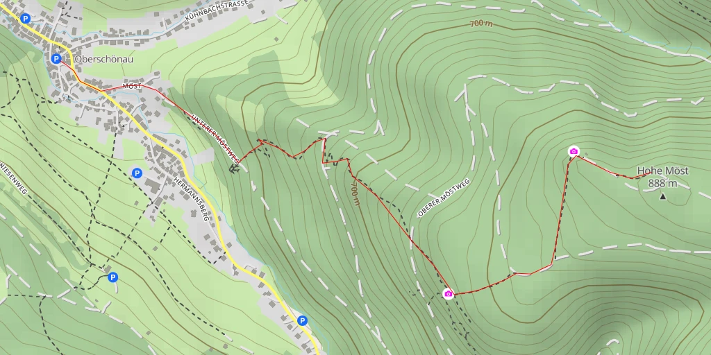 Map of the trail for AI - Hinterer Möstfelsen