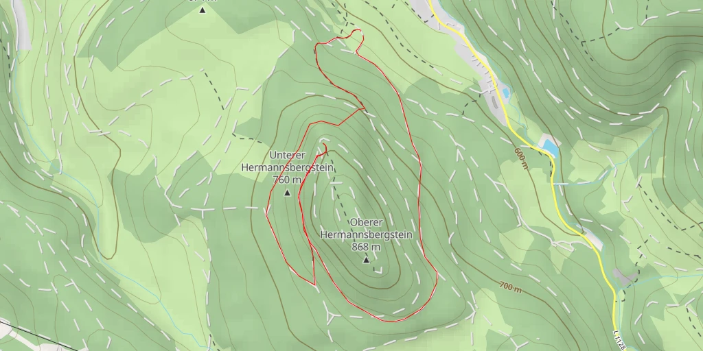 Map of the trail for AI - Hütte am Hermannsberg - Steinbach-Hallenberg
