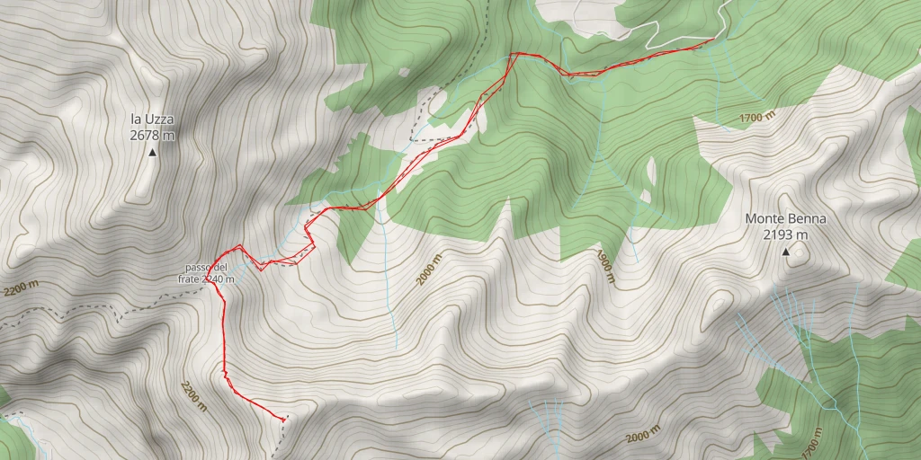 Map of the trail for Monte Corona