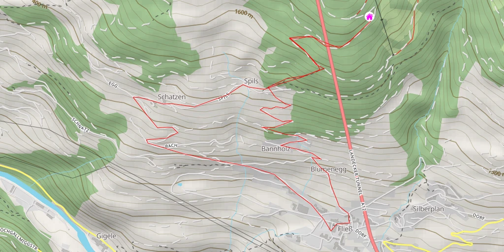 Map of the trail for Jagerhütte