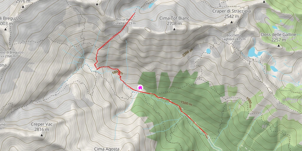 Map of the trail for Valletta Alta