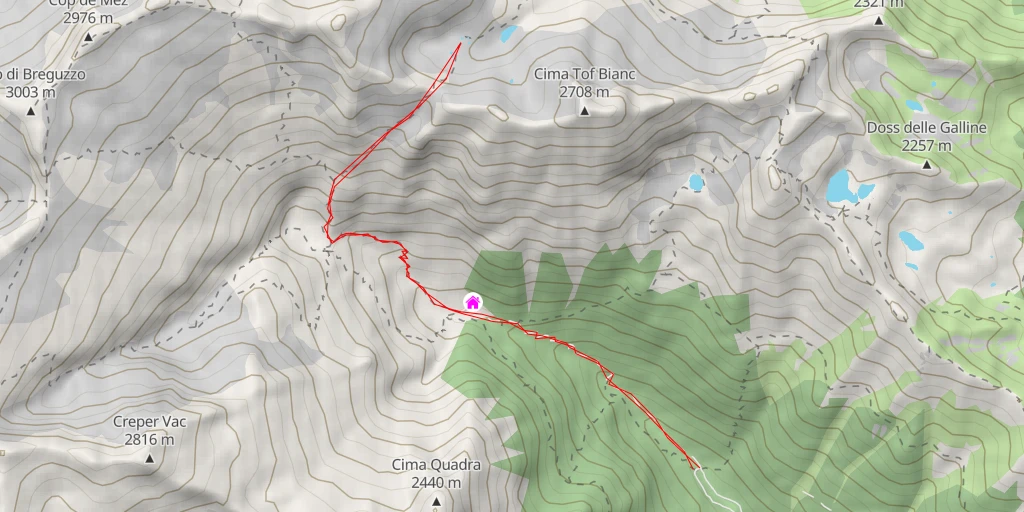 Map of the trail for Valletta Alta