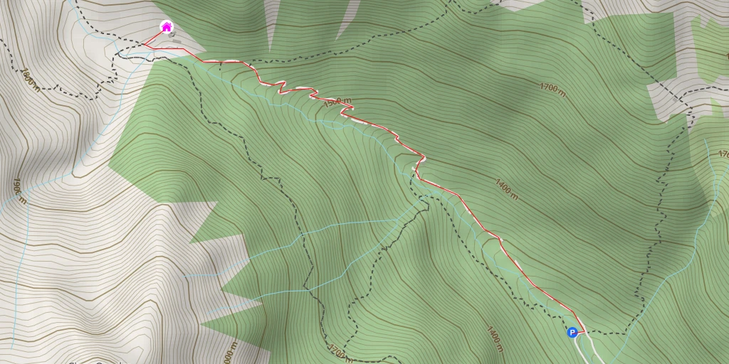 Map of the trail for Rifugio Trivena