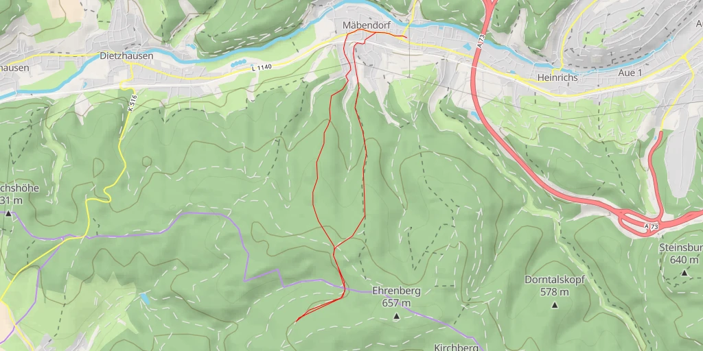 Map of the trail for AI - Wüstung Leipzigs Rasen - Schmeheim