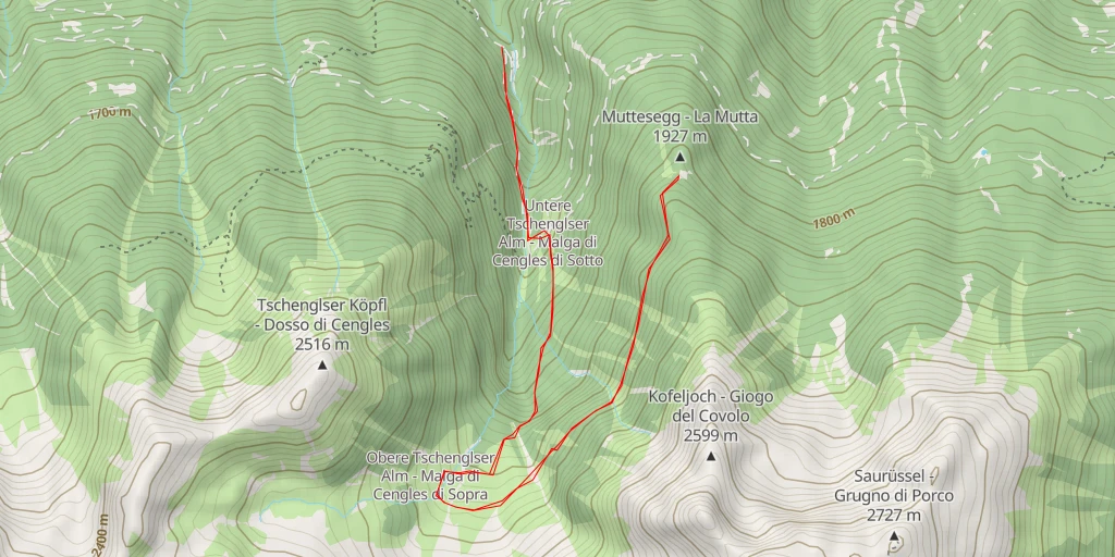 Map of the trail for Muttesegg - La Mutta