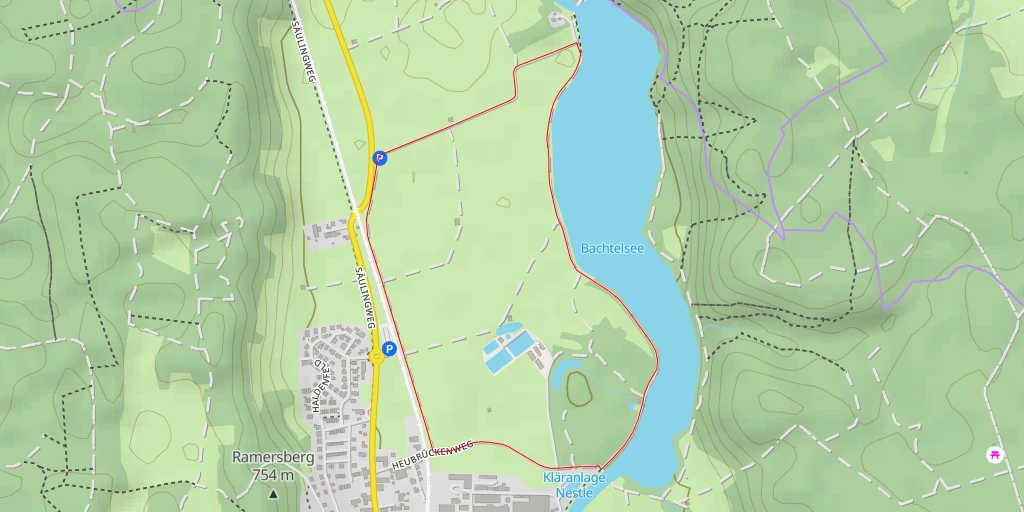 Map of the trail for Heubrückenweg