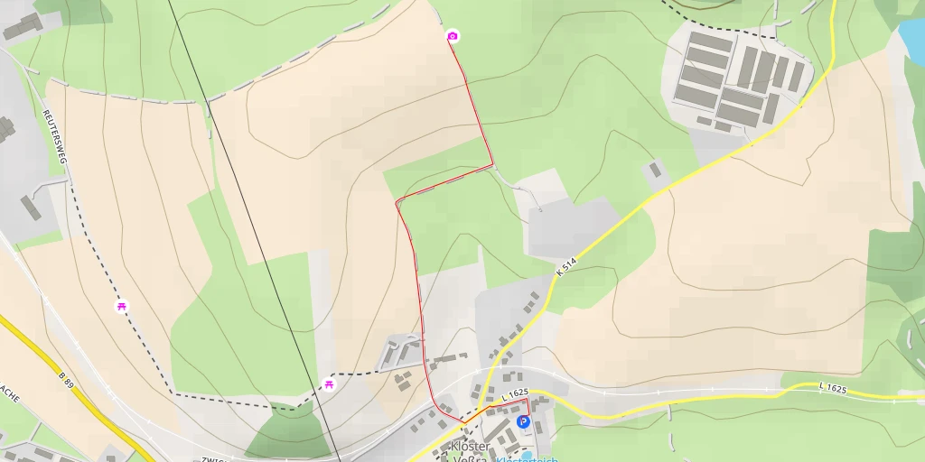 Map of the trail for AI - Kloster Veßra