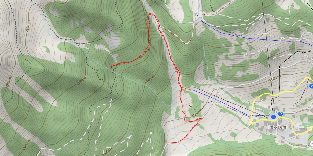 Carte de l'itinéraire :  Cascata dei Cadini