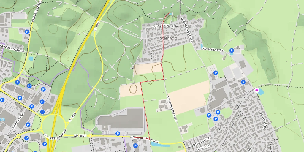 Map of the trail for Germaringer Straße