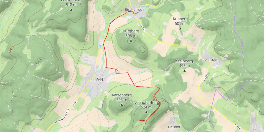 Map of the trail for AI - Neuhofer Berg