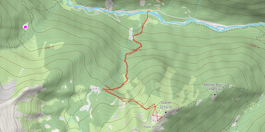 Map of the trail for Stavel