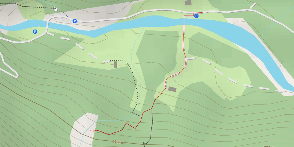 Map of the trail for Cascata di Lares Bassa