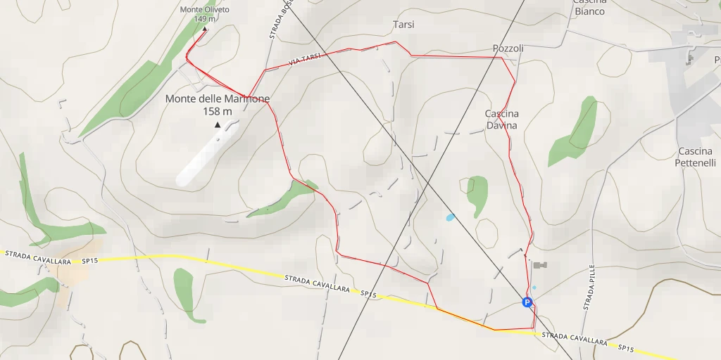 Map of the trail for Monte Oliveto